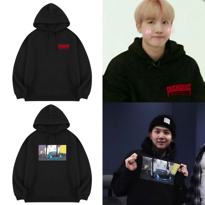 Bts Jung Hoseok Min Yoongi Same Style Sweatshirt Autumn and Winter Printed Fleece Thin Pullover Hoodie Jacket Bts Jung Hoseok Min Yoongi Same Style Sweatshirt Autumn and Winter Printed Fleece Thin Pullover Hoodie Jacket