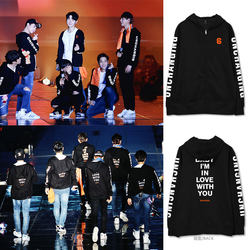 SHINHWA Shinhwa concert peripheral plus velvet hooded sweatshirt cardigan cotton spring autumn winter jacket