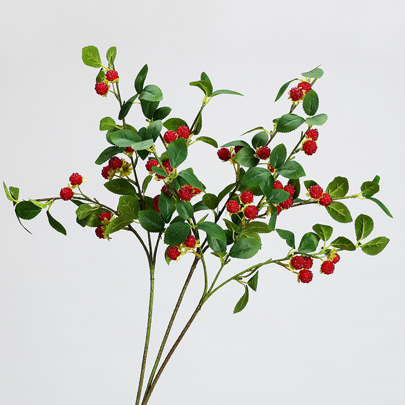 High-End Artificial Raspberry Fruit, Mountain Raspberry Tree, Raspberry Fruit Branch, Living Room Plastic Flower, Fake Flower Ornament, Home Decoration