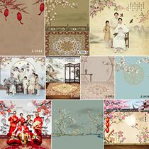 Chinese Wind New Family Fueics Vintage Custom Advertising Qipao Adults Children Write Real Photo Photography Background