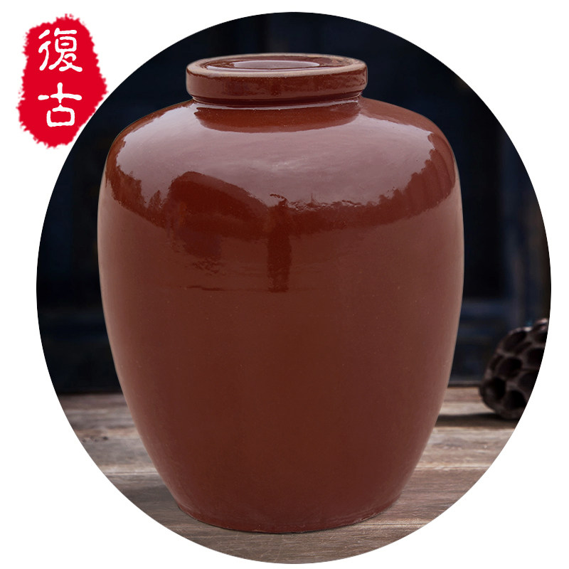 Sichuan TuTao red glazed wine with wine jug 10 catty 50100300 catty of cellar hide and seal small wine Bubble Wine Jar