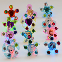 Childrens rotating luminous ring Frozen love yarn Princess fingertip gyro flashing ring will turn ring