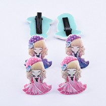 Children hairclip female Princess cute color dress flower girl Korean cartoon side card girl hair jewelry hair card headwear