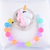 Pink Little Mary Princess glitter bracelet beaded girl bracelet cute unicorn luminous bracelet with accessories