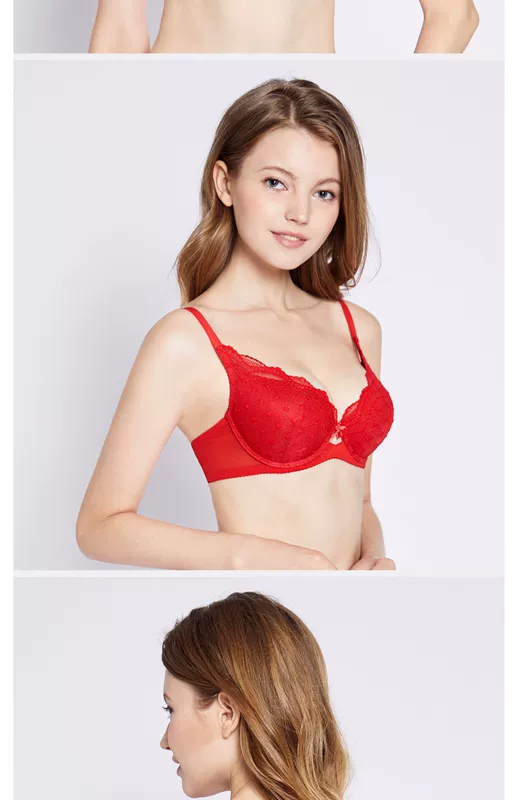 An Lifangs Anduo wave dot ren bra ngực nhỏ tập hợp đồ lót nữ đẩy 3D sexy HB00045 - Áo ngực không dây