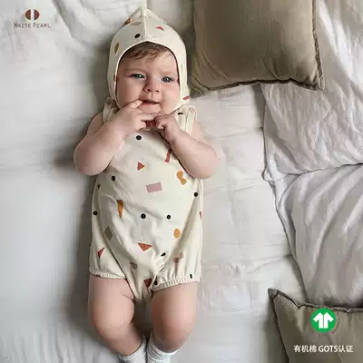 White Pearl baby baby cotton Dew leg vest bag fart original design organic cotton