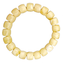 Authentic natural amber beeswax bracelet for men Russian chicken fat yellow straight cut barrel beads single circle bracelet for women