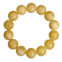Natural beeswax bracelet for men Russian chicken fat yellow and white flower amber round bead beads bracelet for women and men