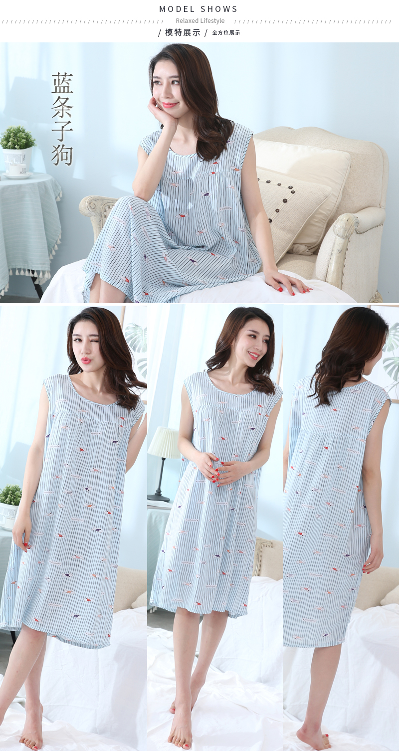 Yi đối tác mùa hè Hàn Quốc phiên bản của lụa nightdress nữ không tay kích thước lớn bông lỏng lụa đồ ngủ nhân tạo cotton vest nightdress