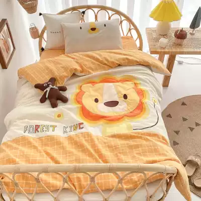 Class A water washing cotton cotton cotton children kindergarten quilt three-piece set six-piece nap bedding quilt cover into the park bedding