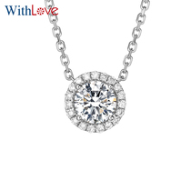 WithLove White 18K Jinhao hua xian drill clavicle qun xiang diamond necklace pendant 50-1 karat real diamonds female