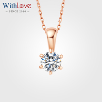 WithLove cronyism The more Rose 18K gold 30 Diamonds Pendant Brief six-claw item Pendant Stars