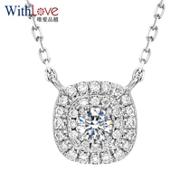 WithLove qun xiang diamond necklace 18K winnings clavicle pendant chains real diamonds xian da 1 karat female