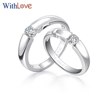 WithLove only love products more 18K gold 35 points diamond marriage to stop glossy simple couple ring pure love