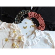 Ollinli lotus leaf collar color color double-sided grinding long sleeve base shirt girl jacket sweater autumn and winter New