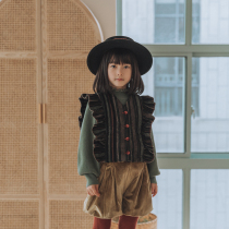 Olinali original 3m new snow cotton thick warm lotus leaf embroidery light luxury retro style corduroy vest