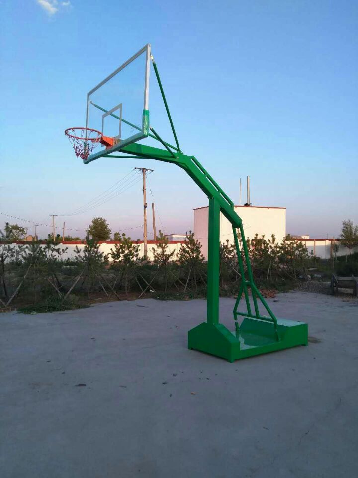 Outdoor outdoor box-type round tube standard basketball hoop buried fixed mobile adult school competition home sports