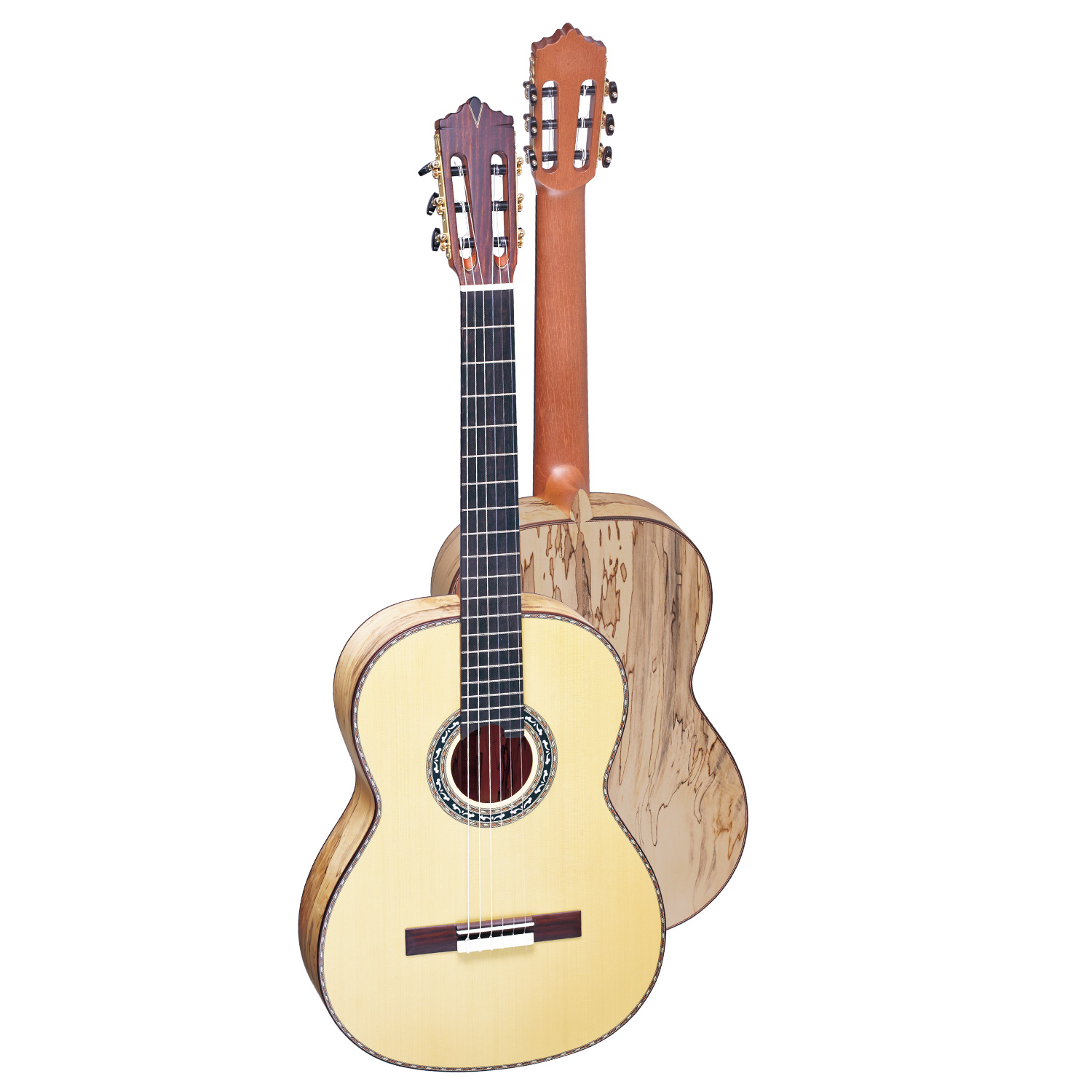 Gomela Classical Guitar GC - 19S Hand - made guitar European Fir 5A map maple bottom side plate