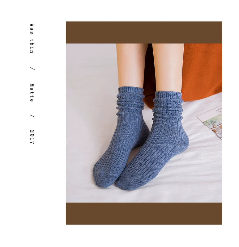 Vớ mùa đông nữ dày len ấm mùa đông vớ vớ cashmere vớ trong ống nữ vớ len vớ nữ dài ống vớ nữ cổ ngắn