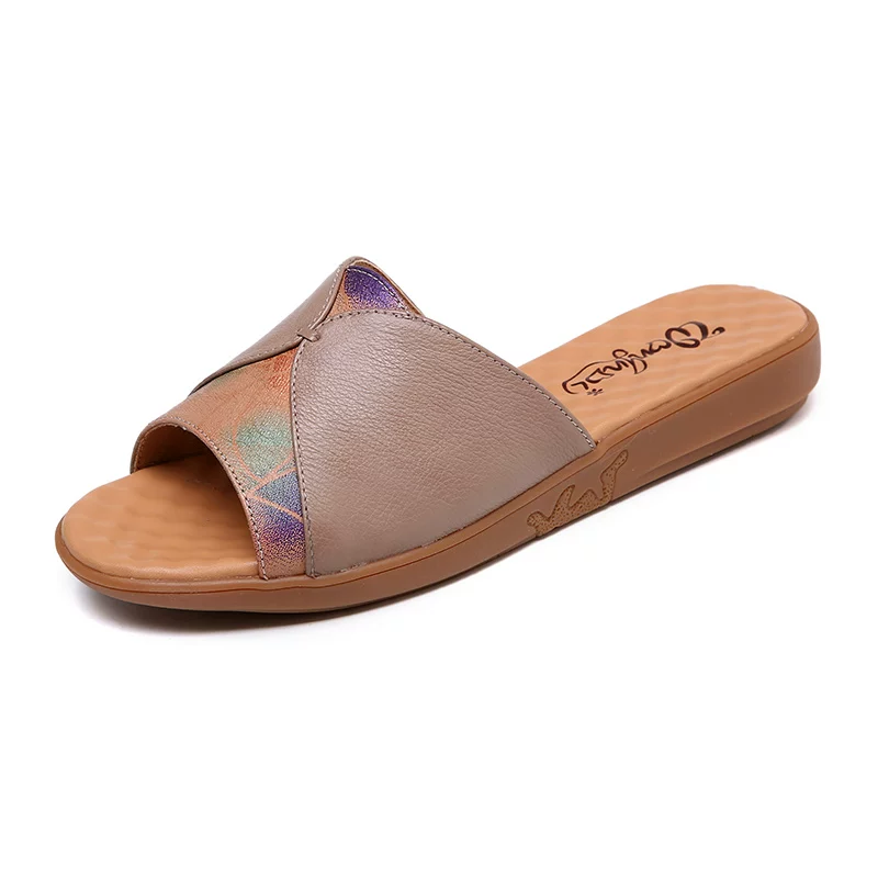Нескользящие тапочки, коллекция 2021 года, soft sole, плюс size, натуральная кожа