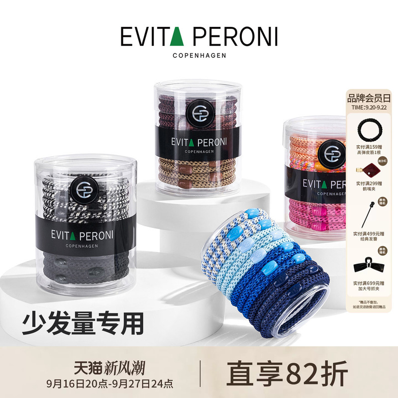 Denmark Evita Peroni High Elasticity Thin Hair Ties for High Ponytails, Unisex, Suitable for Thin Hair
