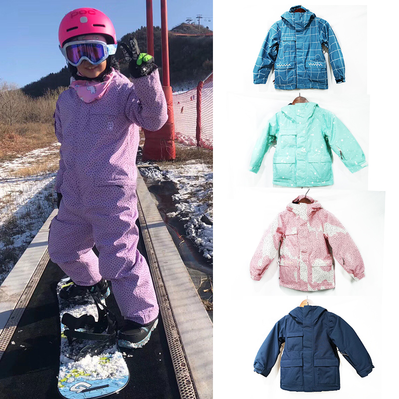 Beijing store children's winter ski suit jacket Waterproof windproof warm cotton Men's and women's single and double board snow suit