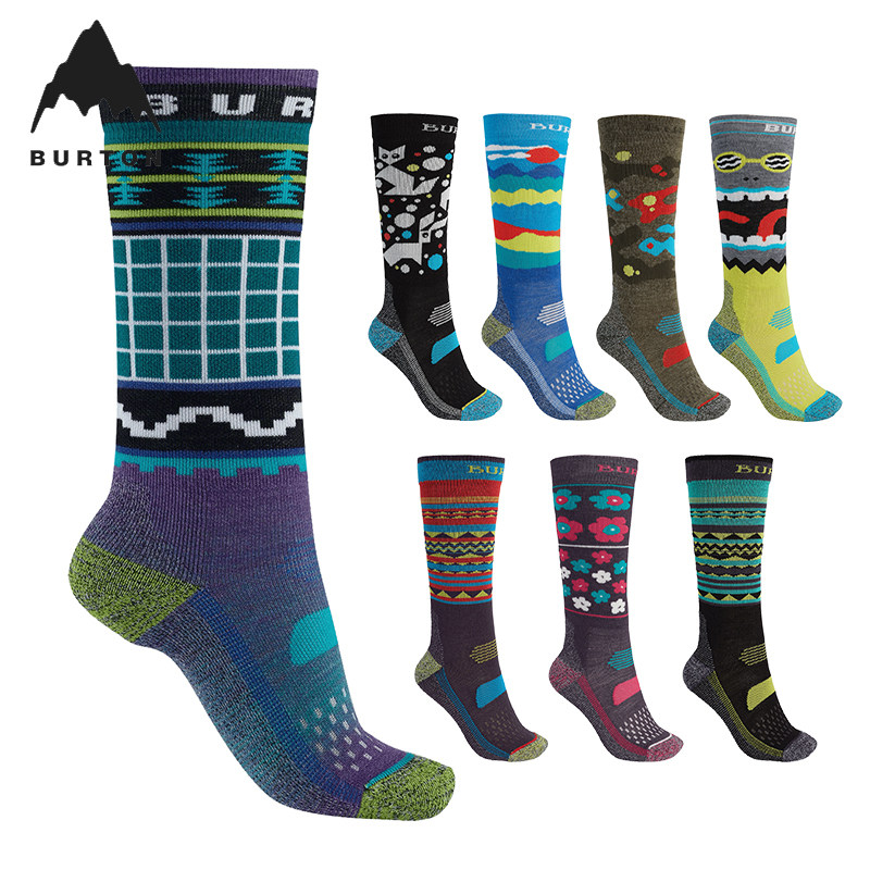 American Burton snowboard double board Burton Children's ski high tube wool socks warm quick-drying ski socks