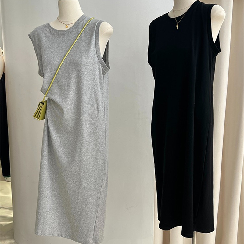 2025 New Style Pure Cotton Long Sleeveless Nightdress for Women, Summer Thin Style, Can Be Worn Outside, Loose Maternity Loungewear Tank Dress