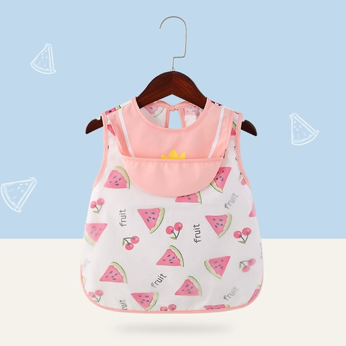 Хлопковый детский слюнявчик, водонепроницаемый фартук, летний нагрудник подходит для мужчин и женщин, сзади на завязках, анти-грязь, с карманом