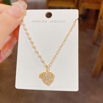 outlets withdraw the good bull goods pick up 18K light luxury niche pearl splice love necklace sweet accessories