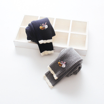 Girls wool pants Spring and Autumn new female baby knitted leggings autumn children children thick autumn wear