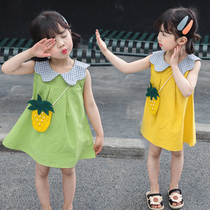 Girl dress summer child skirt one year old baby girl summer dress childrens princess dress Foreign color cotton thin