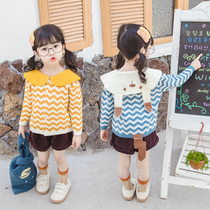 Girls sweater coat 2021 new foreign-style children autumn and winter womens baby knitted cardigan baby children Korean version