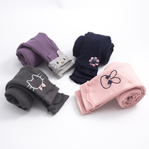 Baby girl plus velvet pants autumn and winter thickened outer wear 2021 new baby girl thin velvet leggings fashion