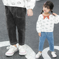 Girls spring and autumn jeans 2 a 3-year-old childrens clothing baby Autumn Childrens trousers