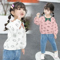 Baby girl Autumn base shirt 2021 new baby white coat girl T-shirt long sleeve spring and autumn thin