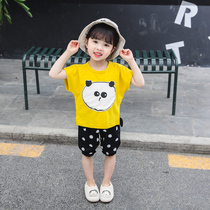 Girls short-sleeved set summer foreign atmosphere 2 a 3-year-old baby two-piece baby Summer small childrens clothing
