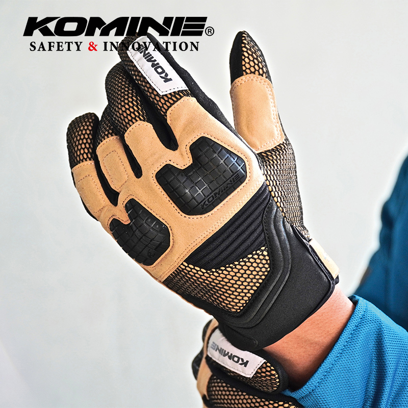 KOMINE Summer 3D mesh locomotive riding gloves ventilated heat dissipation TPR elastic protection against fall GK-250
