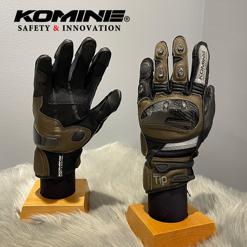 KOMINE Spring Summer New gk-193 Mountain Goat Leather Carbon Fiber Locomotive Ride Rider Equipped Gloves Breathable