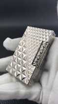 New Langsheng gas lighter double-sided diamond gold silver pure copper movement copper shell high-end lighter