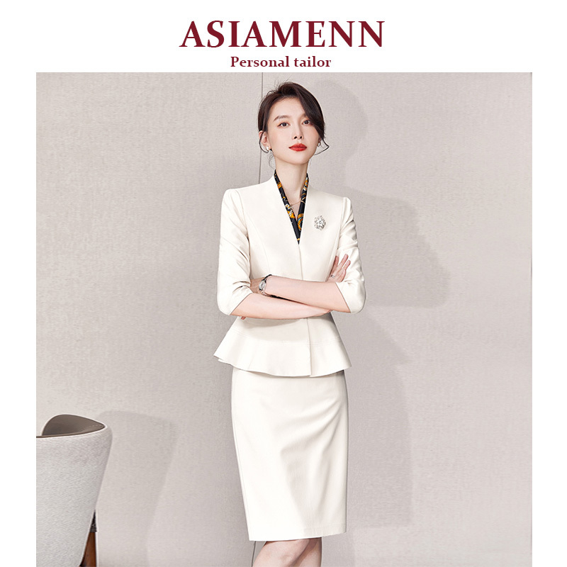 High-End Designer White Blazer for Women, Sophisticated Business Suit, Elegant Korean-Style Suit, Formal Business Attire High-End Designer White Blazer for Women, Sophisticated Business Suit, Elegant Korean-Style Suit, Formal Business Attire
