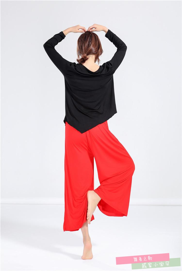 Modal nhảy hiện đại quần áo thực hành lỏng lẻo ngọn không thường xuyên yoga nhảy kiểm tra thể dục quần áo nam và nữ - Khiêu vũ / Thể dục nhịp điệu / Thể dục dụng cụ giày dancesport