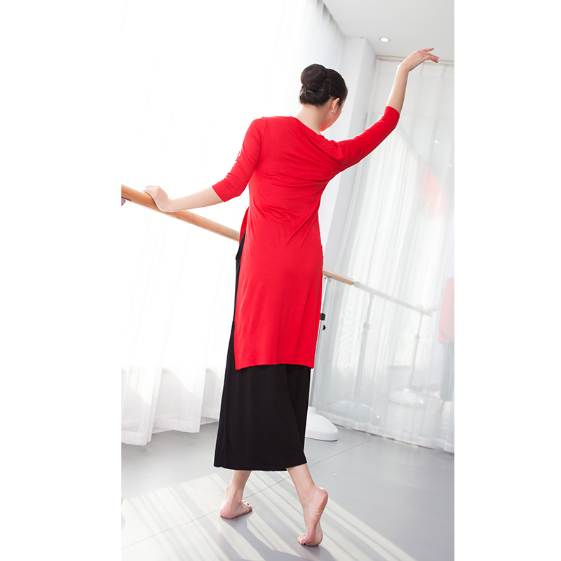 2019 quần áo tập nhảy hiện đại phù hợp với phương thức cổ điển phương Đông múa quần áo phân loại phù hợp với đào tạo chia rẽ ngọn - Khiêu vũ / Thể dục nhịp điệu / Thể dục dụng cụ giày dép khiêu vũ