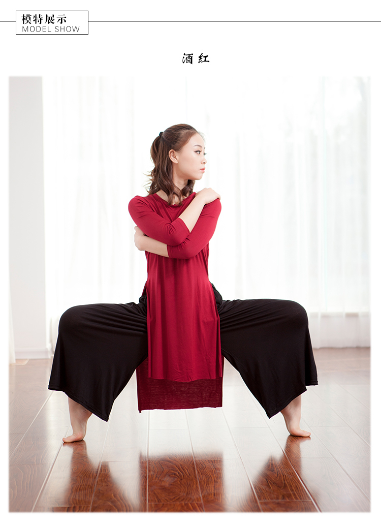 2019 quần áo tập nhảy hiện đại phù hợp với phương thức cổ điển phương Đông múa quần áo phân loại phù hợp với đào tạo chia rẽ ngọn - Khiêu vũ / Thể dục nhịp điệu / Thể dục dụng cụ giày dép khiêu vũ