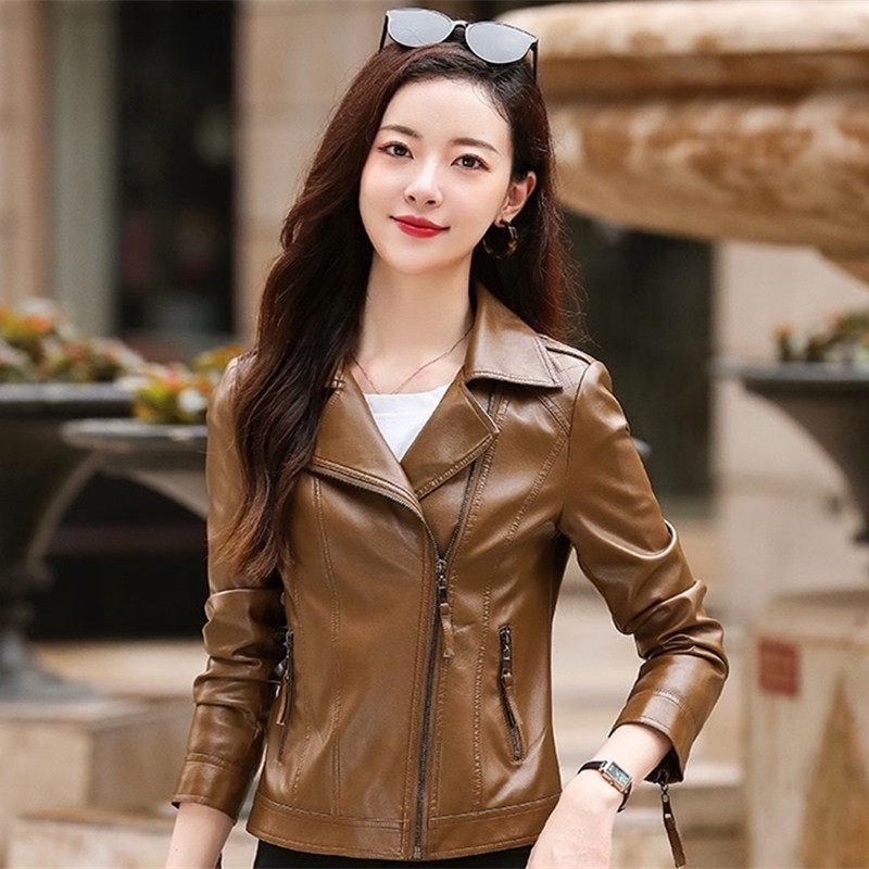 MAJE DVAWN Fur Leather Coat Woman Spring 2023 New Skin Sheep Locomotive Costume Costume Costume