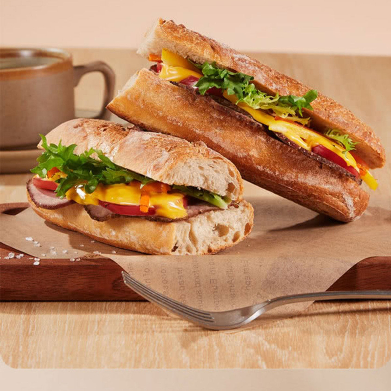 Sam's Wheat Fragrant Half Baguette Bread French Style Stone Oven Baked Sourdough Fermented DIY Sandwich Breakfast