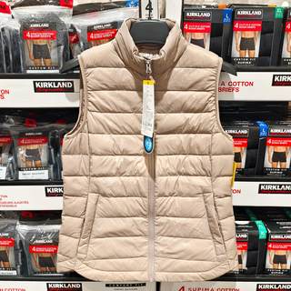 32IIHEAT女士羽绒背心冬薄鸭绒马甲90%鸭绒白黑粉驼色costco代购