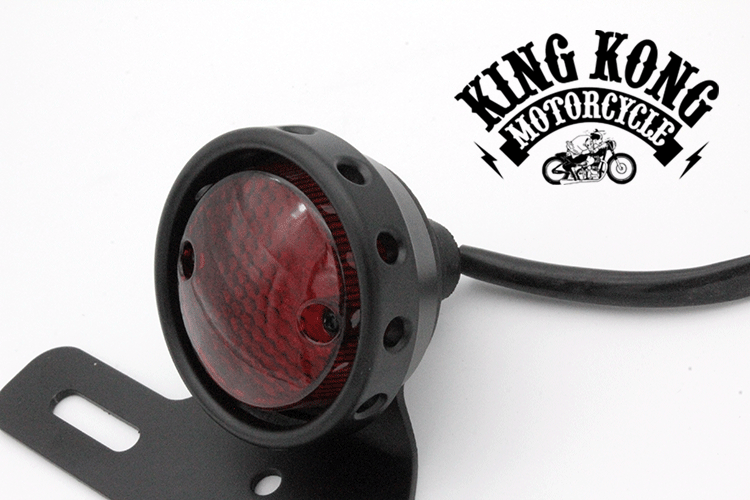 Xe máy retro sửa đổi kim loại màu đồng thau LED màu đen với lỗ đuôi đèn phanh đèn đêm chạy đèn đèn led siêu sáng cho xe máy