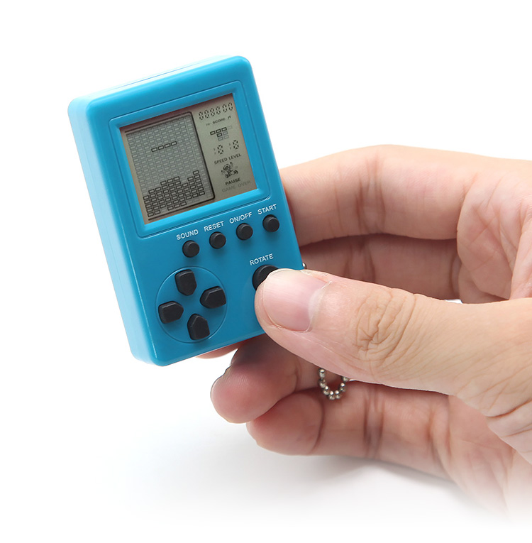 Nhật Bản mini mini retro hoài cổ tetris máy trò chơi xoắn trứng chìa khóa vòng mặt dây chuyền sinh viên cầm tay may choi game cam tay