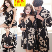 Autumn pajamas womens 2022 new couple sexy hot sexy nightgown spring and autumn Korean version cute two sets